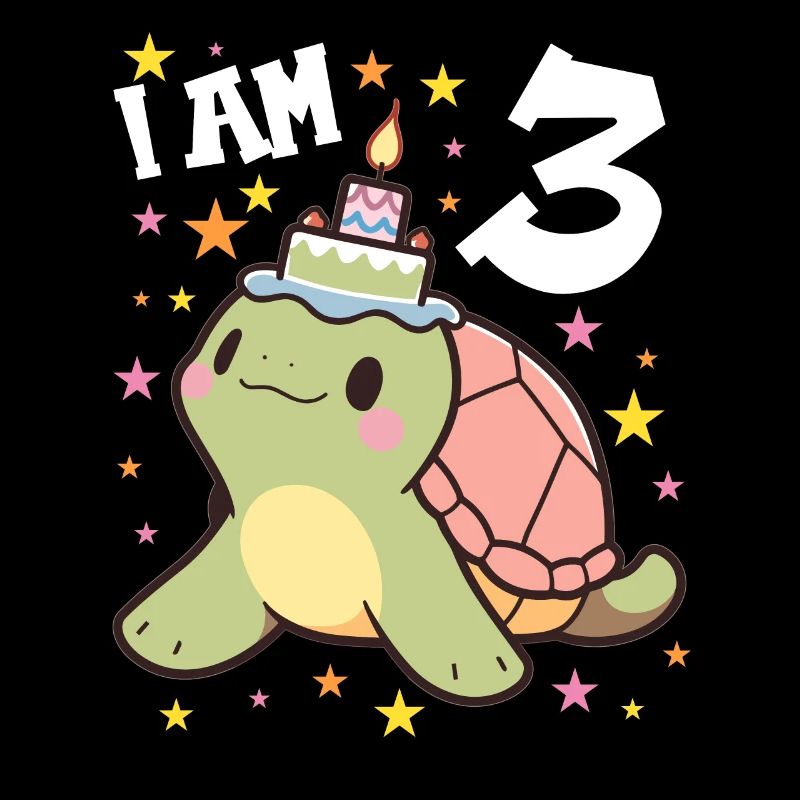 Ich bin 3 Schildkröten Schildkröte 3. Geburtstag