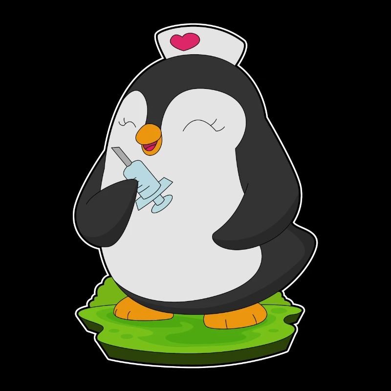 Pinguin Krankenschwester Spritze