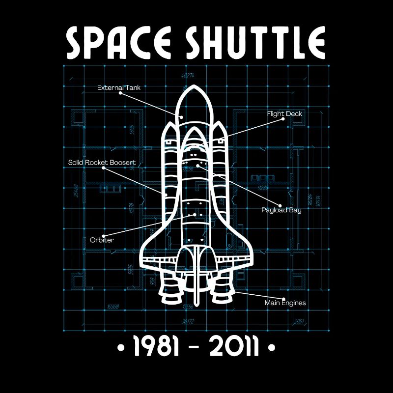 Space Shuttle Rakete Blaupause Weltall Astronaut