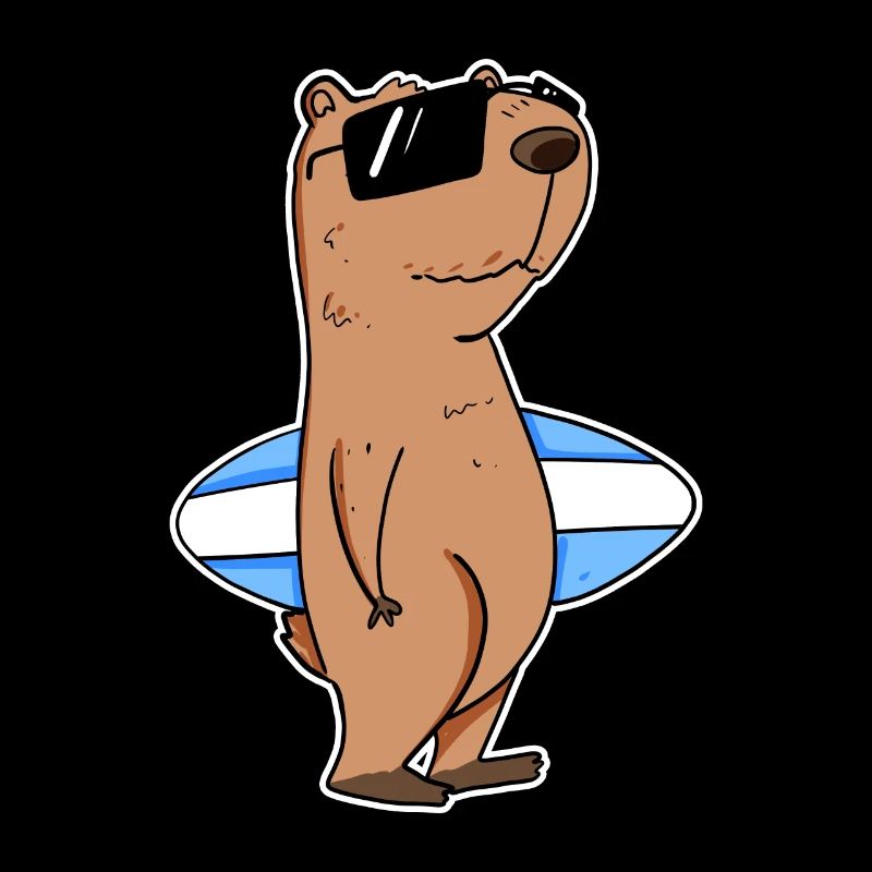 Capybara Surf Capybara Surfer Motif