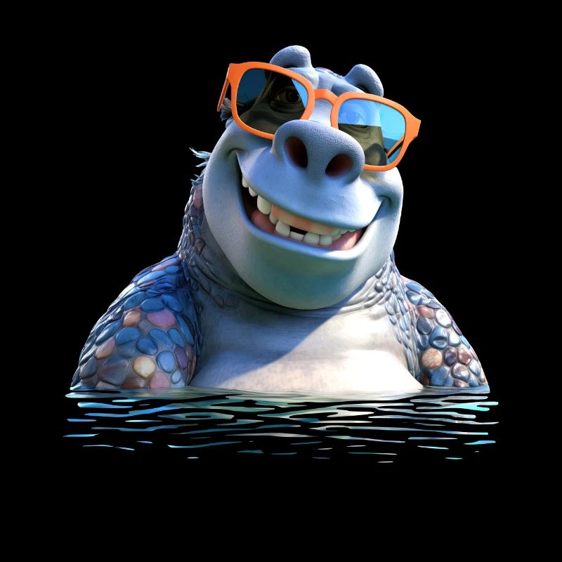Nilpferd Flusspferd Papa Hippopotamus Cooles Hippo