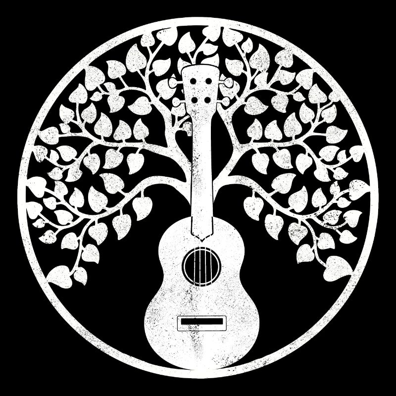 Arbre à ukulélé Mandala blanc