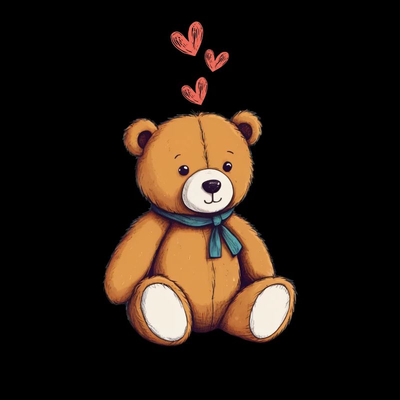 Teddybär Cartoon mit Herzen Teddy Bär Süß