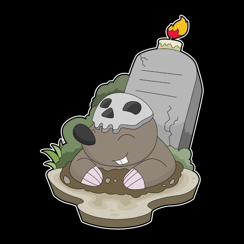 Mole Halloween Headstone Candle