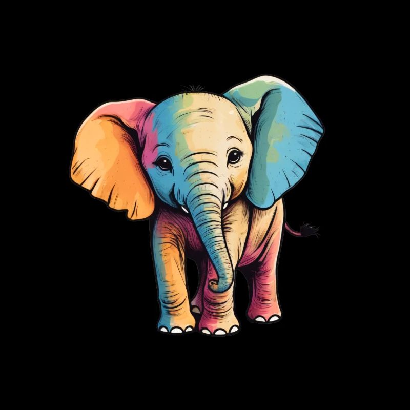 Éléphant Coloré Mignon Éléphant Bébé Mandala Hindi