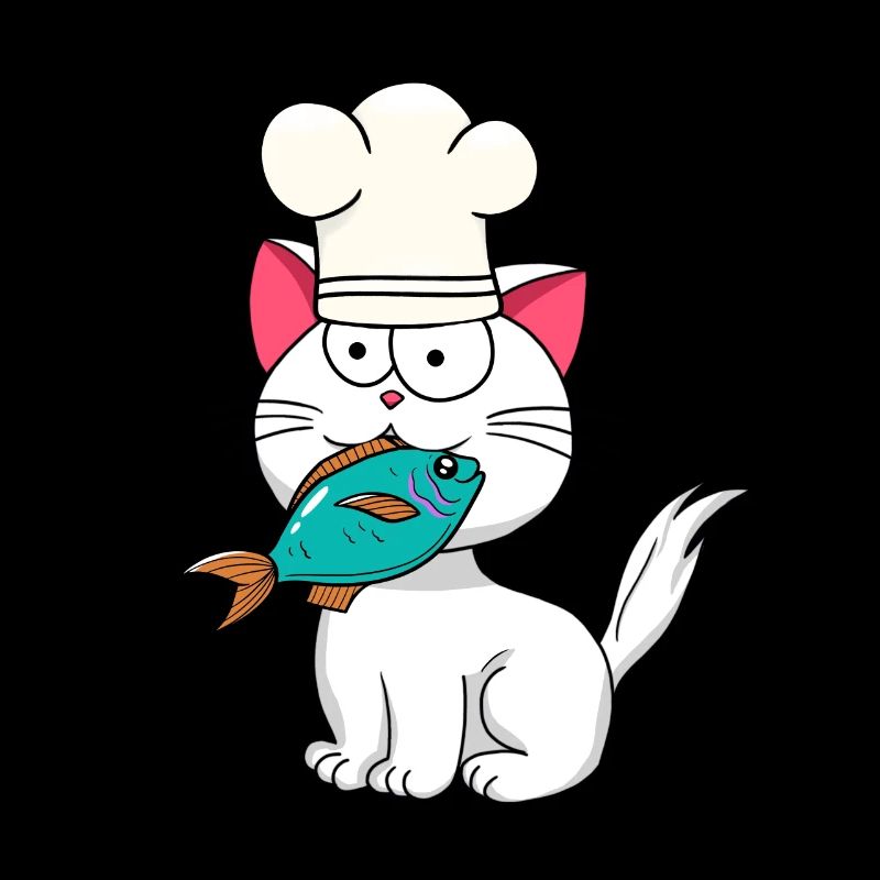 Chat, Poisson, Chef, Cuisine, Cuisinier À La Maison, Chats, Poisson