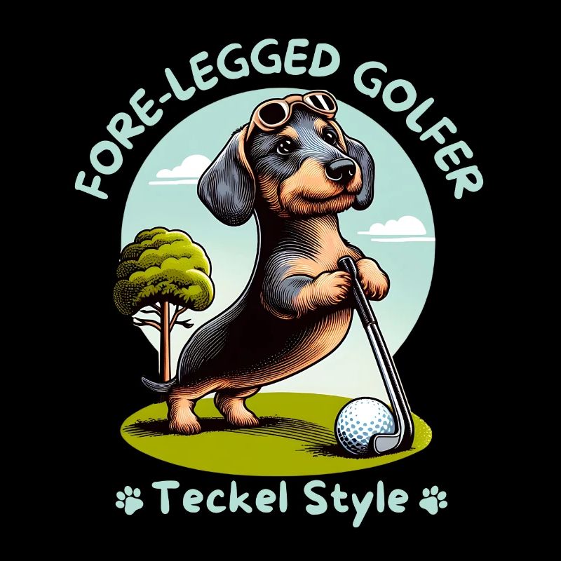 Idée cadeau d’amant teckel. Golfeur teckel