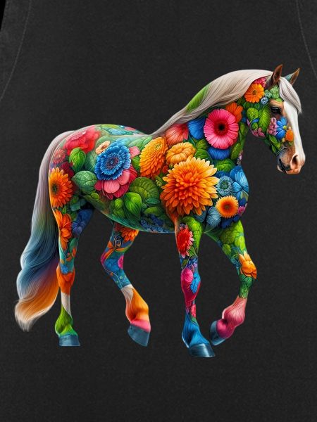 Pferd mit Blumen geschmückt