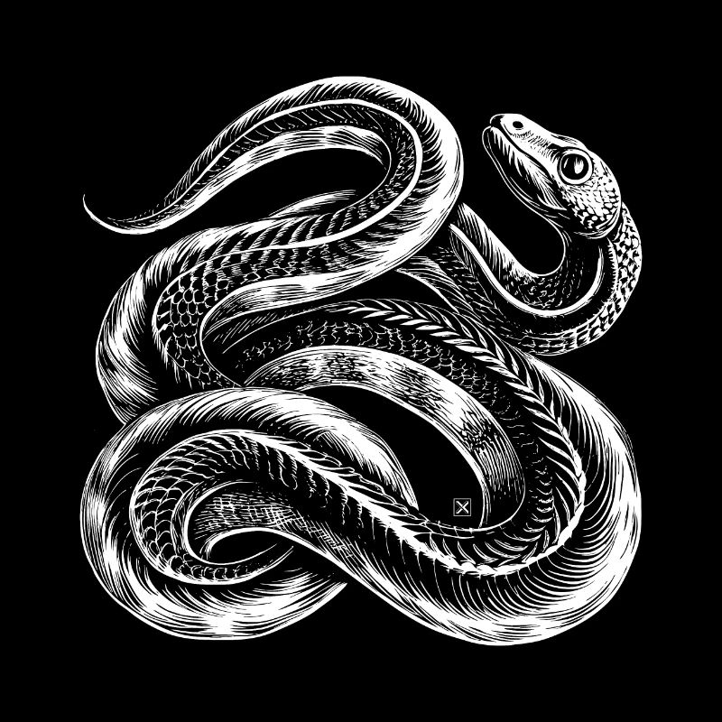 Serpent blanc entrelacé