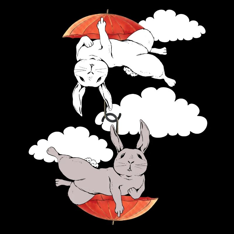 Bunny Bunnies Rabbit Umbrella Flying Dream