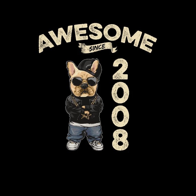 2008 Geburtstag Awesome since Cool Dog