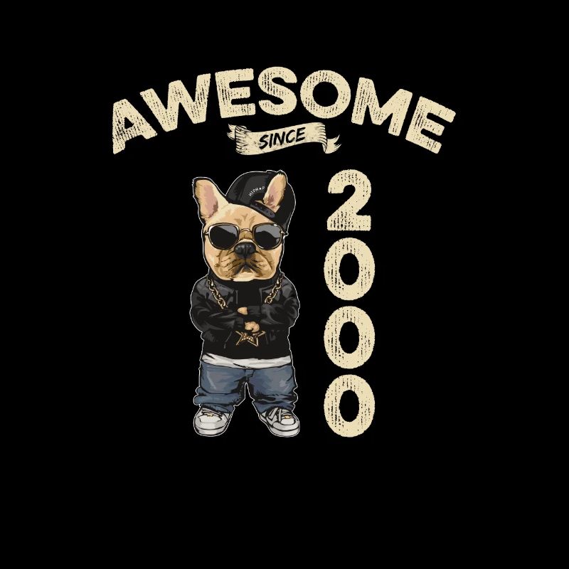2000 Birthday Awesome since Cool Dog