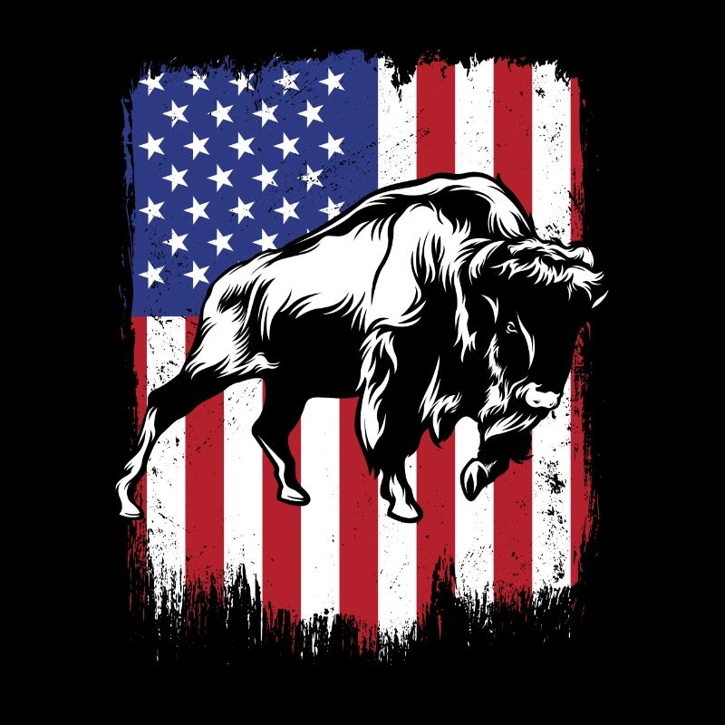 Bison Drapeau américain Buffalo Bovinae Américain