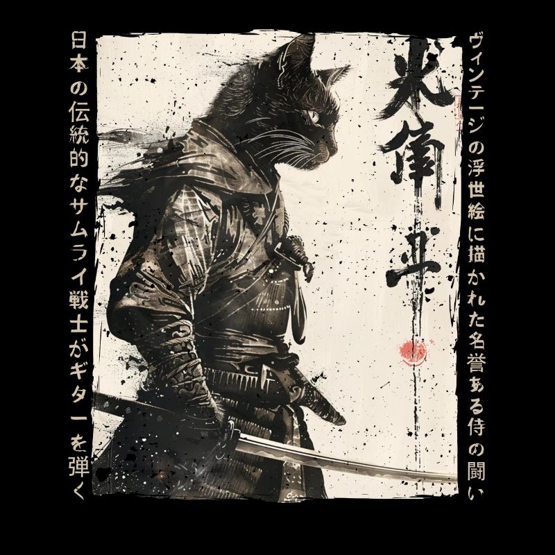 Samurai Cat Kawaii Japanese Ninja Cat