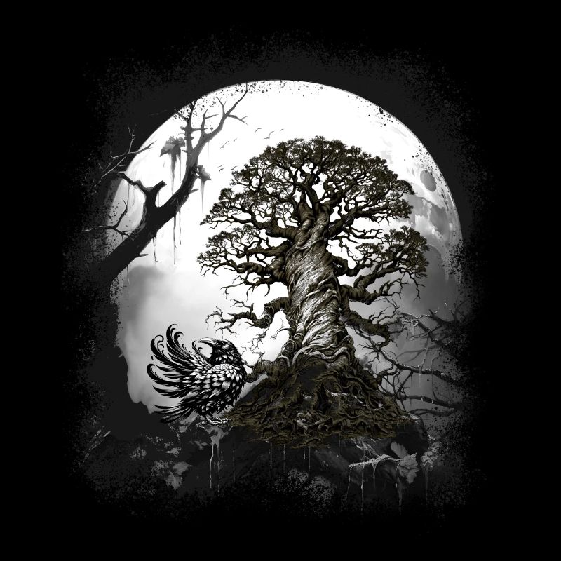 Halloween Corbeau Corbeau Forêt Créature Forêt Occulte