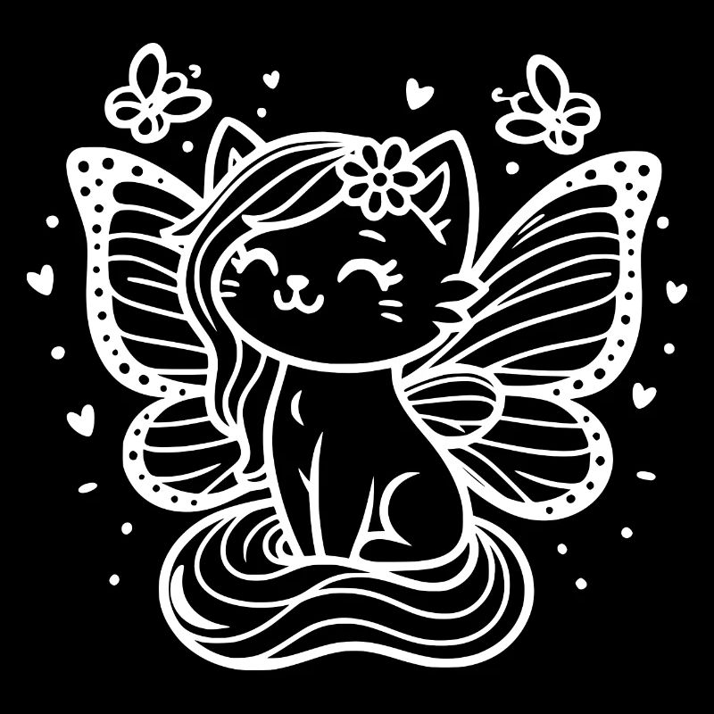 Chat ailé (blanc)