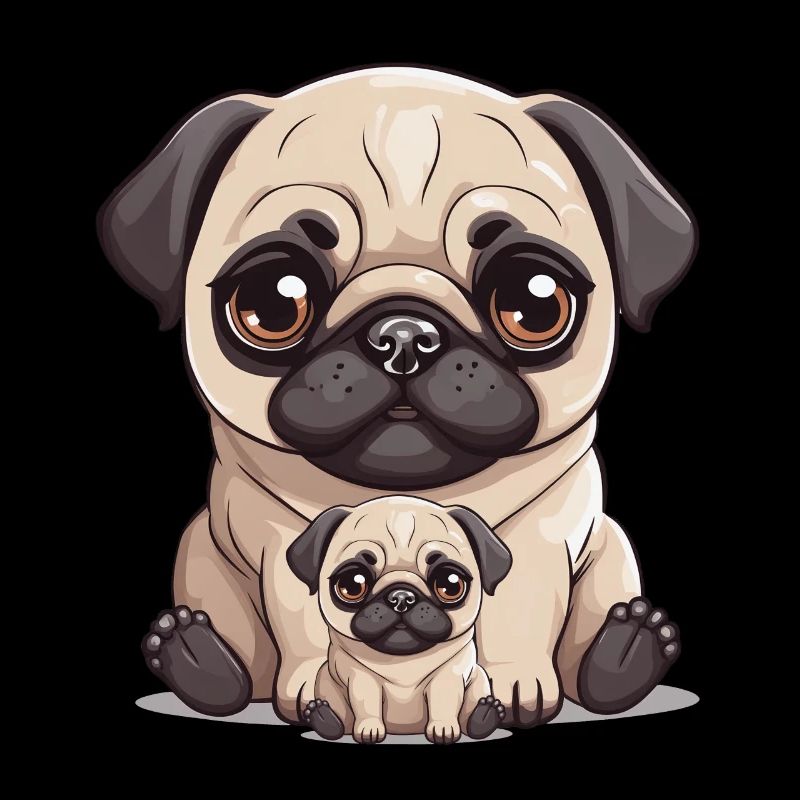 Mops Hund Hunde Mama Kind Baby Hunde
