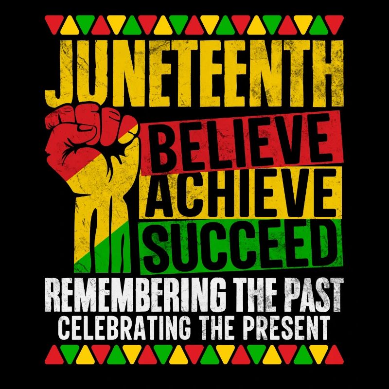 Juneteenth Believe Achieve Succeed BHM Schwarz