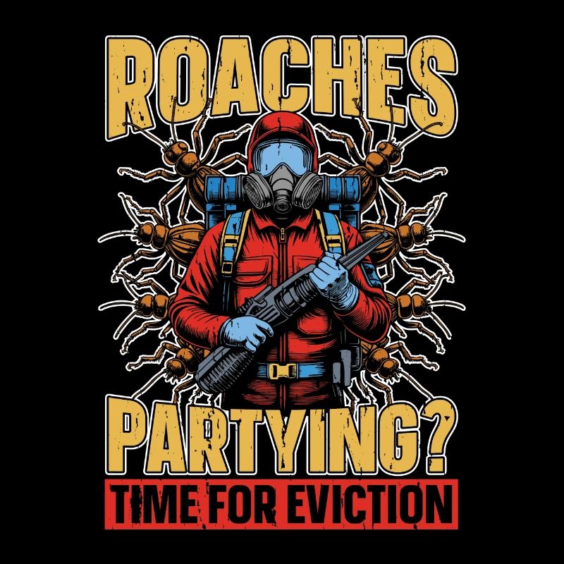 Pest Control Roaches Partying Time Spraying Bugs