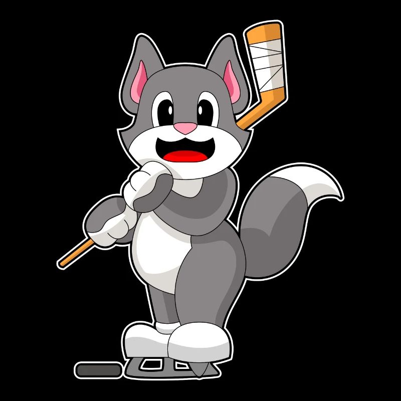 Katze Eishockey Eishockeyschläger