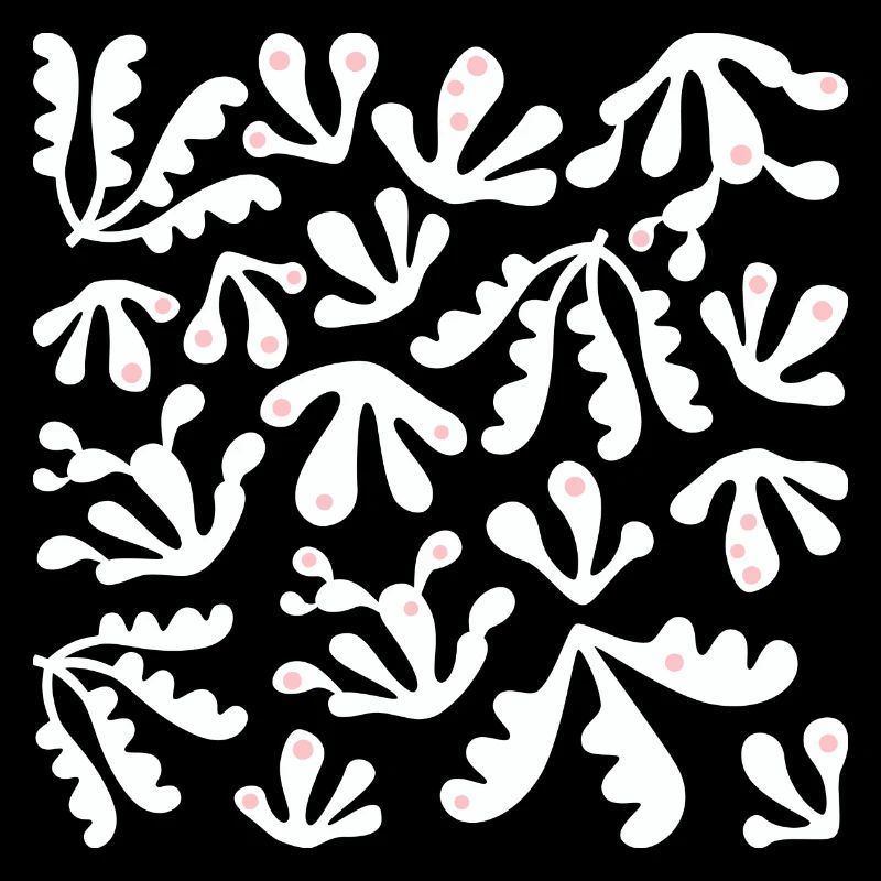 Abstrait Corail L Blanc Rose Pois