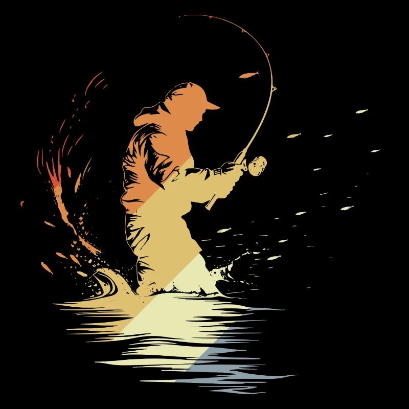 Graphique de pêcheur vintage