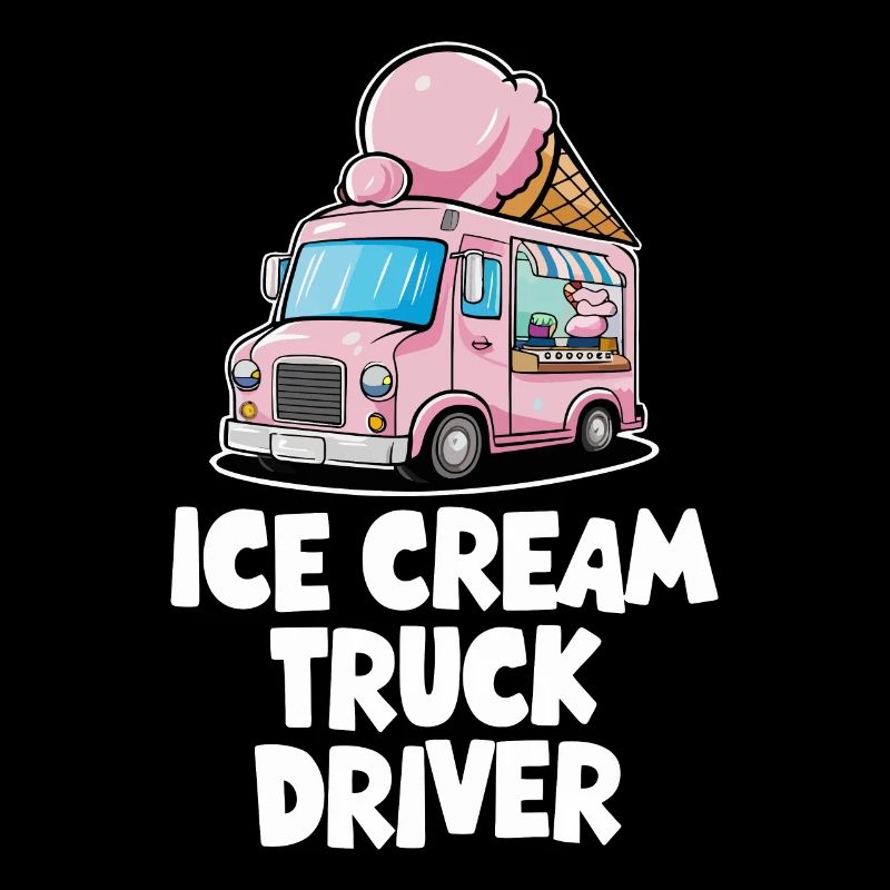 Chauffeur de camion de crème glacée Drôle de conduite Crème glacée