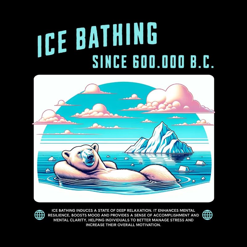 Relaxed polar bear while bathing in the Arctic