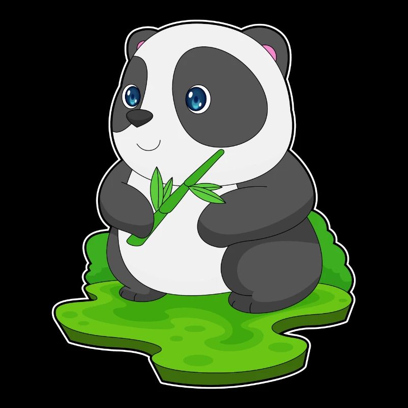 Branche de bambou panda