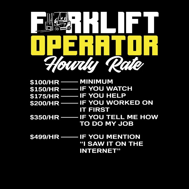 Forklift Driver Hourly Rate Humorous List
