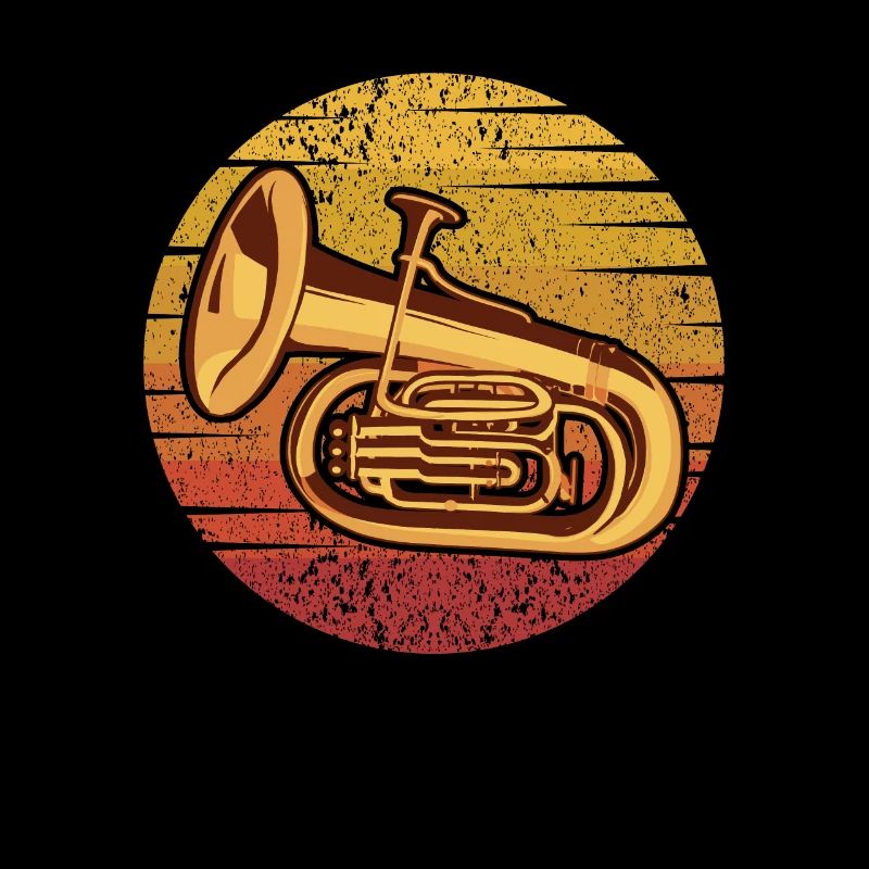 Retro Instrument Euphonist Euphoniumist Player