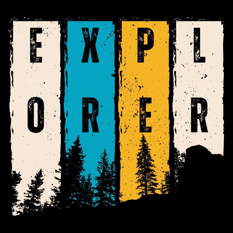 Explorer Forest Trees Silhouette