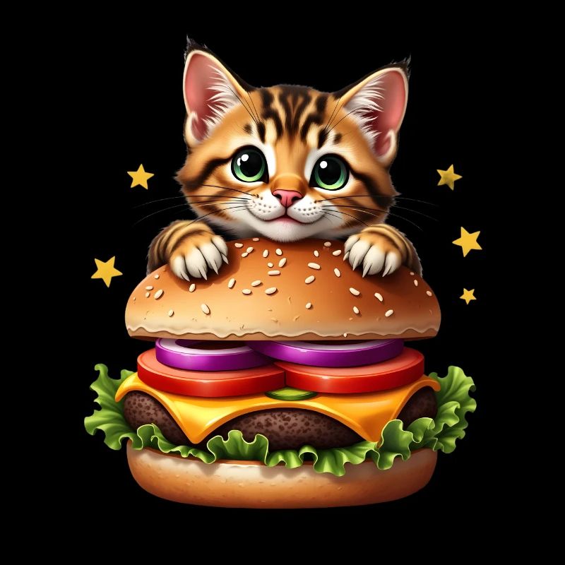 Chat Restauration rapide Burger Chats Hamburger Amoureux des chats