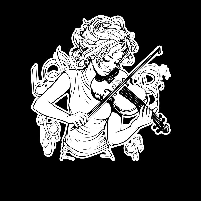 Fiddle Girl Drawing