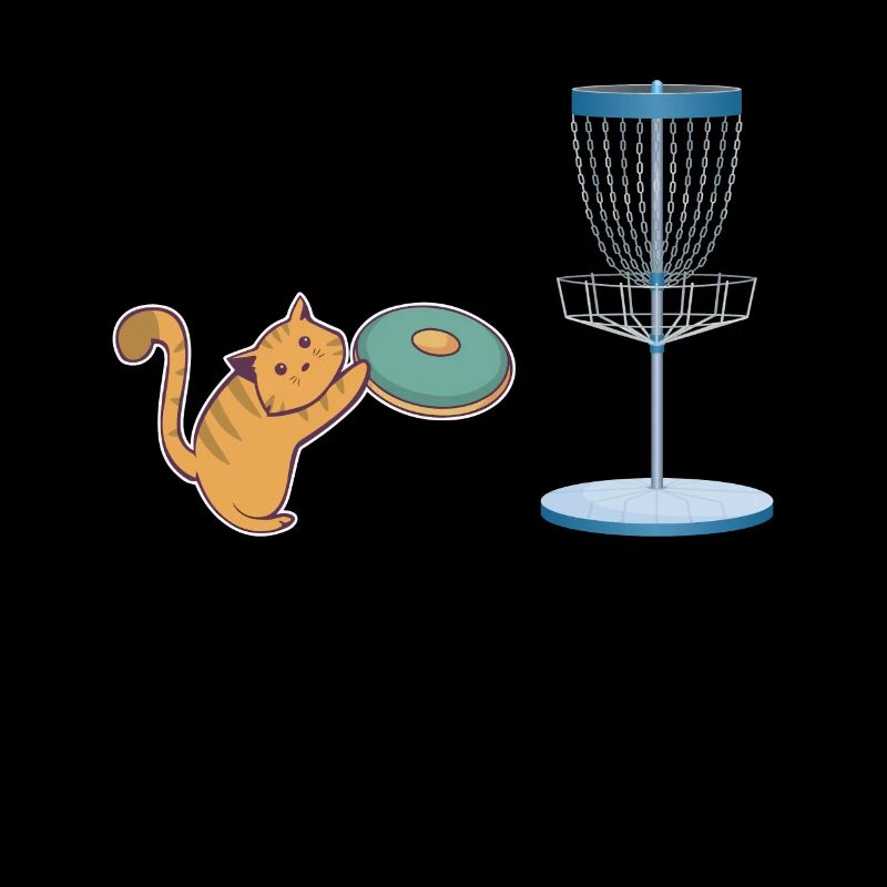 Chat qui joue au disc golf - Chat de disc golf