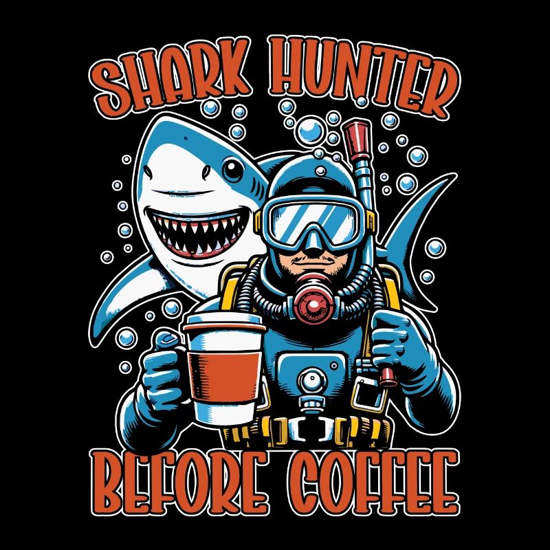 Shark Hunter Before Fossil Hunting Coffee Lover
