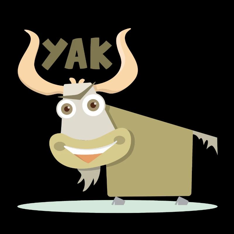Illustration joyeuse et colorée d’un yak