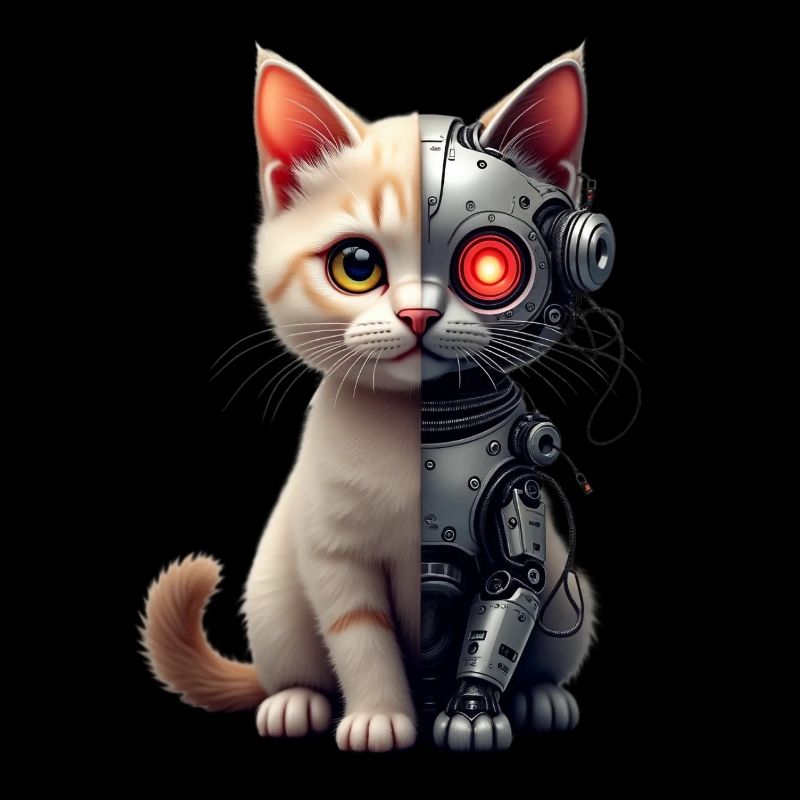 Funny Robot Cat Tech Cats Cyborg Animal Cat