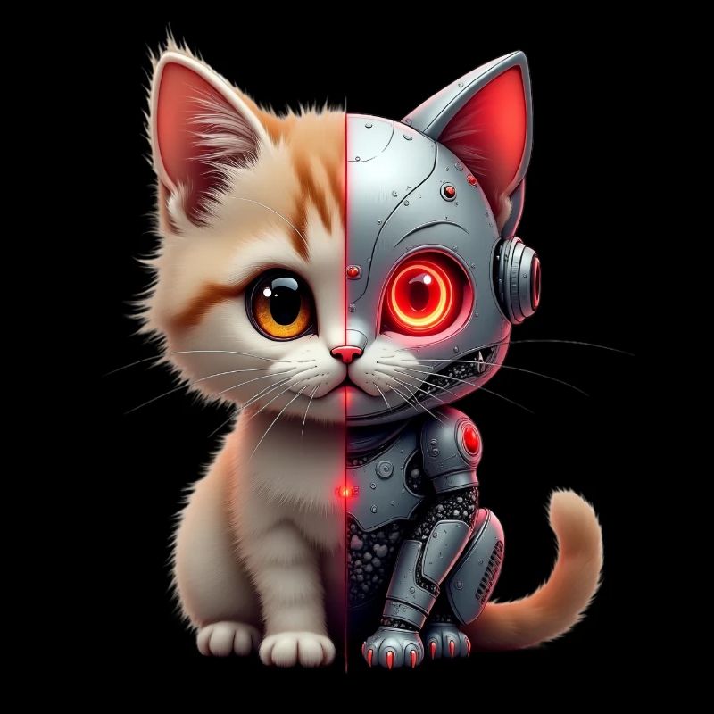 Drôle Robot Chat Tech Chats Cyborg Animal Chat