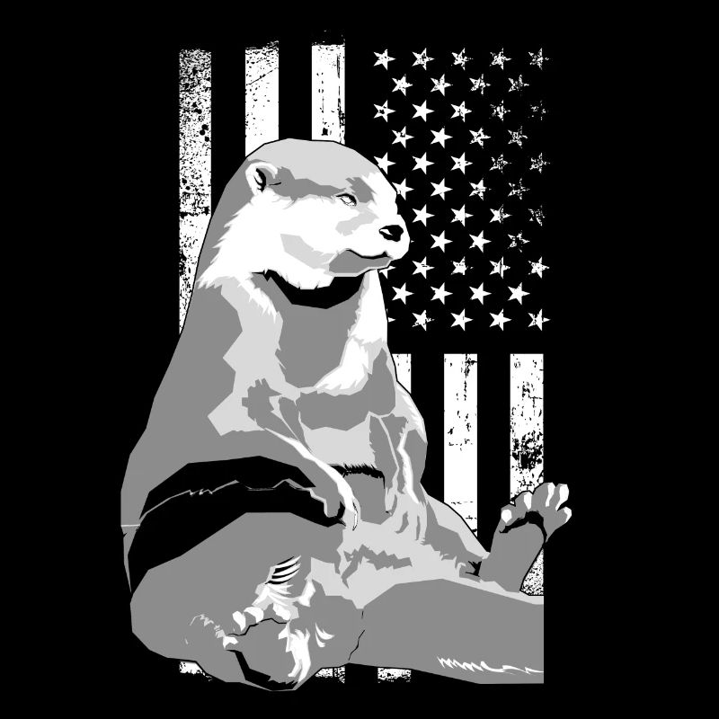 Otter American Flag