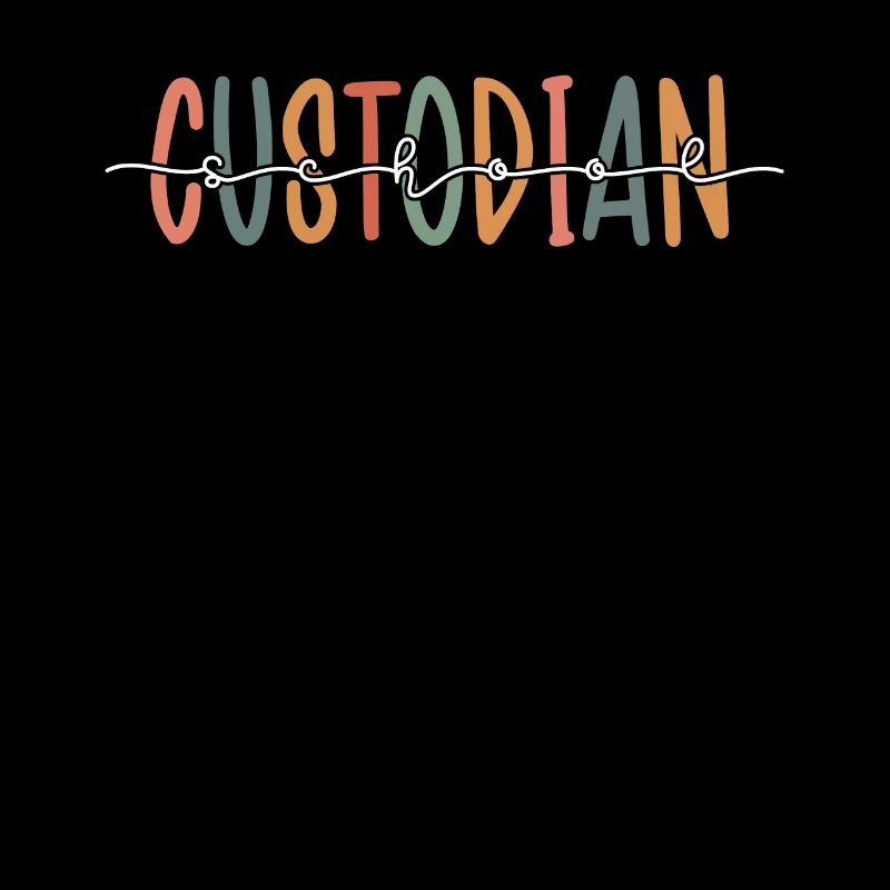 School Custodian Retro Janitorial Funny Custodial