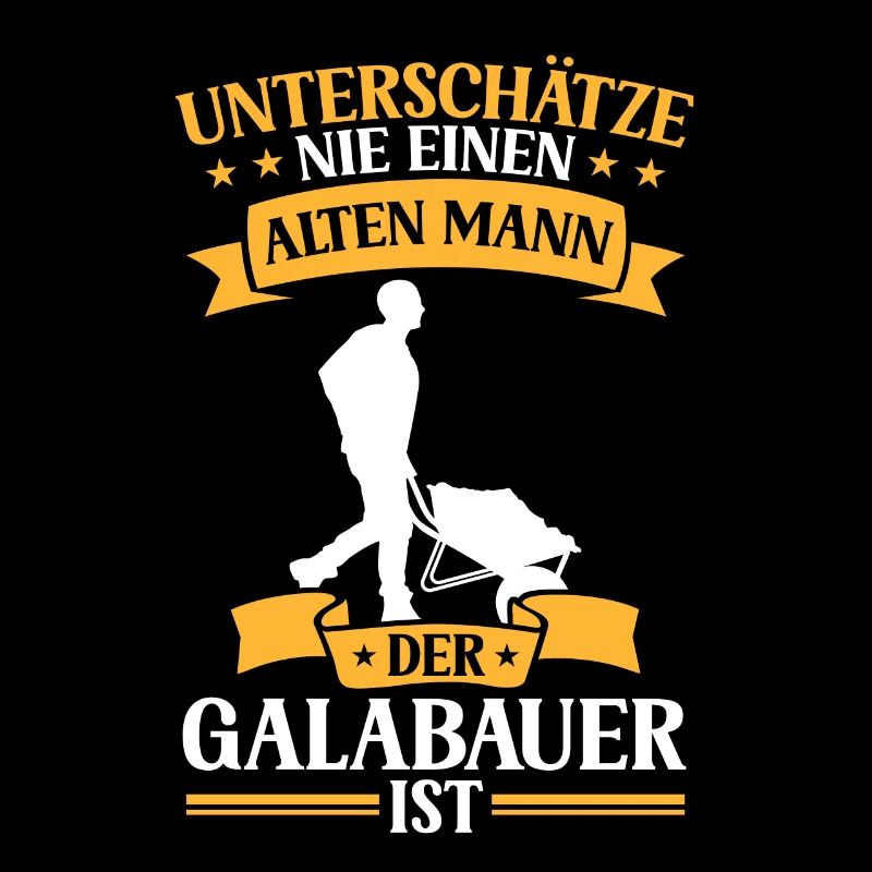Alter Mann der Galabauer ist Landschaftsbauer
