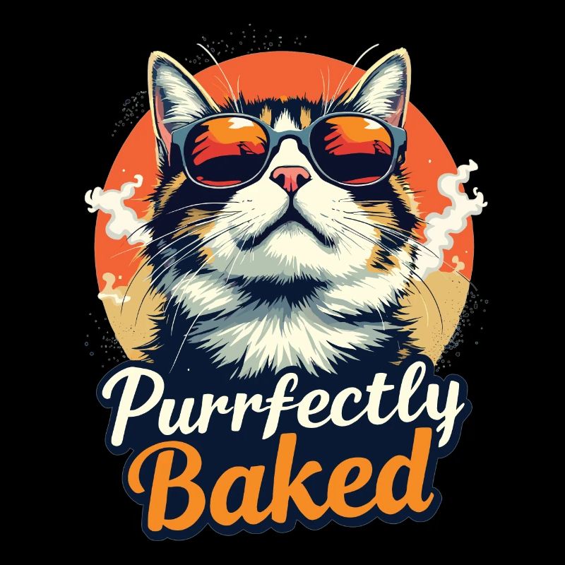 Chat parfaitement cuit Drôle de chat Dicton de chat
