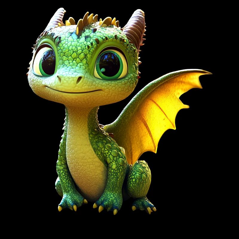 Dragon Petit Vert Bébé Dragon Mignon Dragon