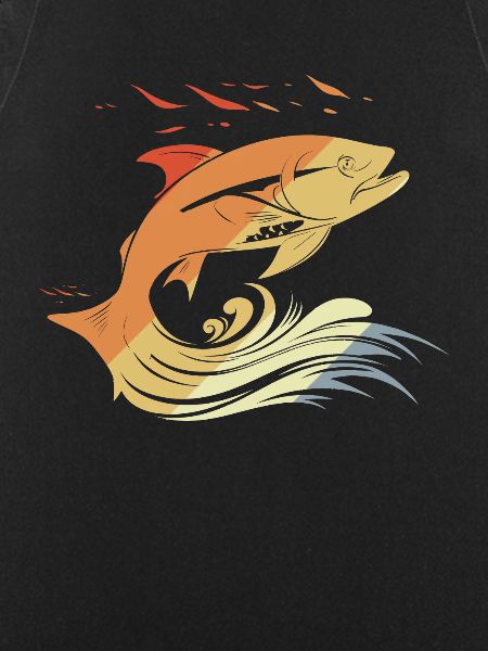 Fish Drawing Retro Style