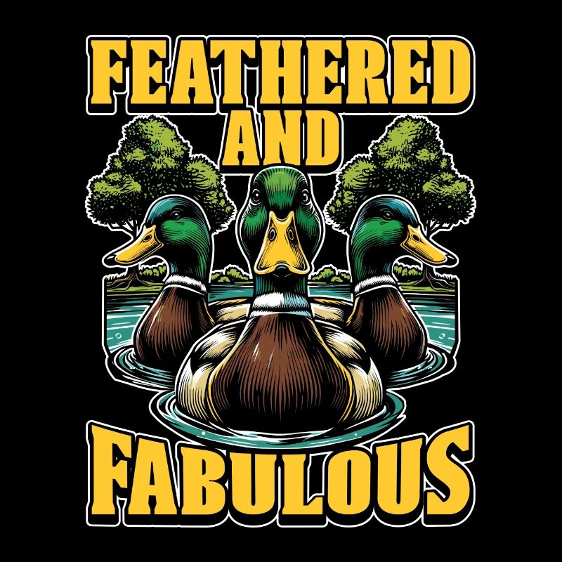 Canard colvert à plumes et oiseau d’eau fabuleux