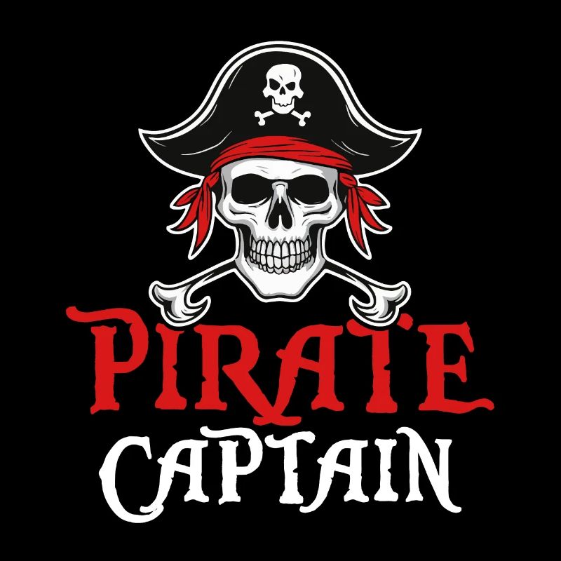 Pirate Captain Ship Skull Crossbone Funny Pirate