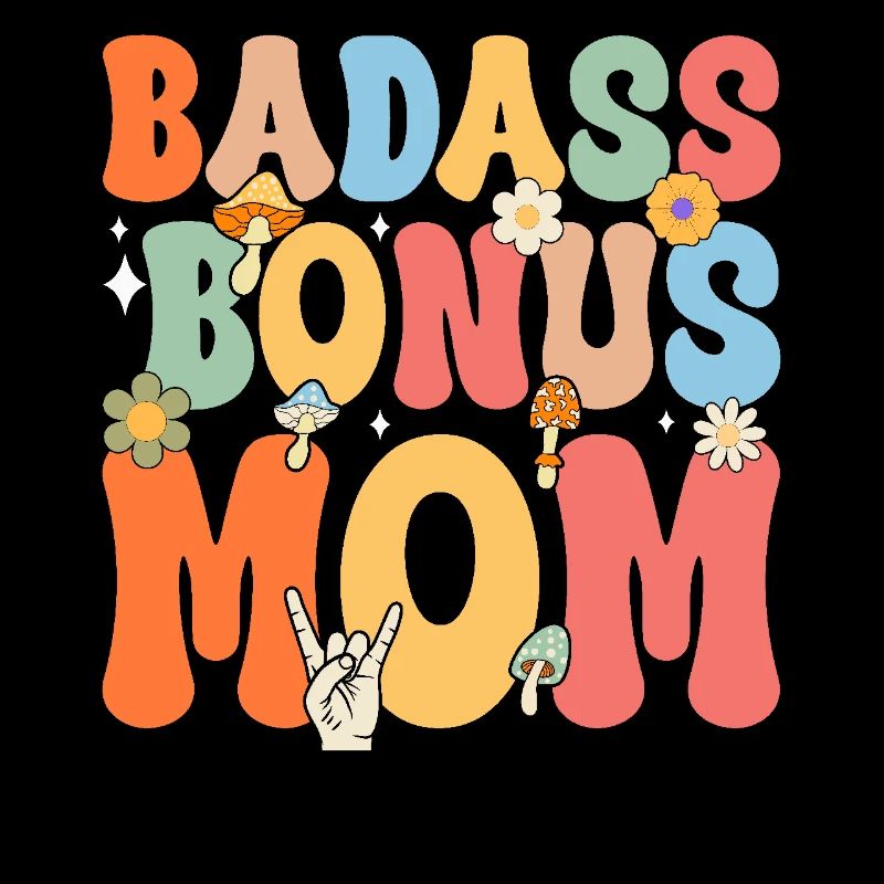 Badass Bonus Mama Boho Blume Lustige Stiefmutter Mutter