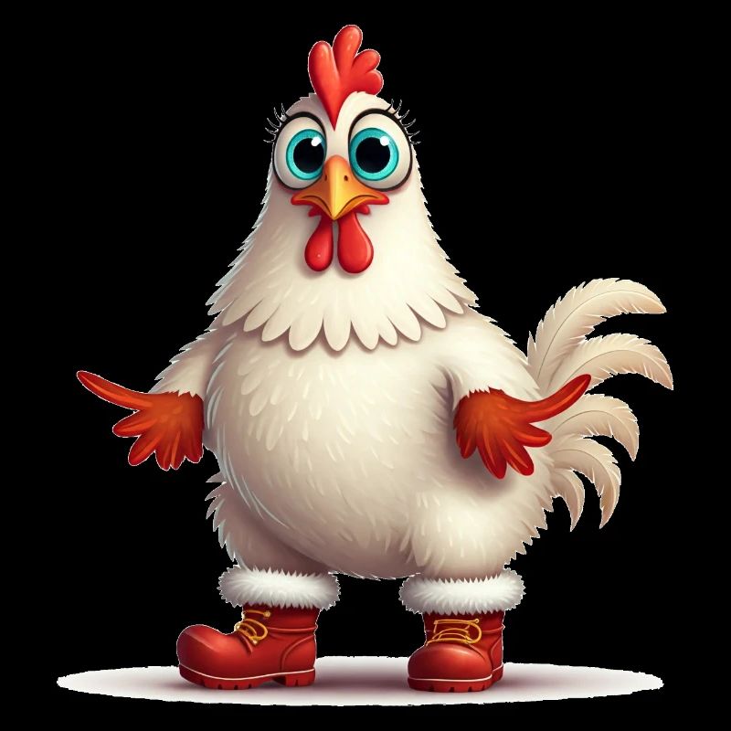 Poule fougueuse avec bottes
