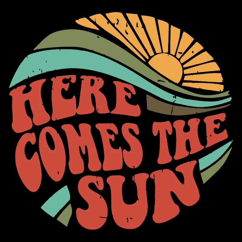 Retro Sunrise Typography Design